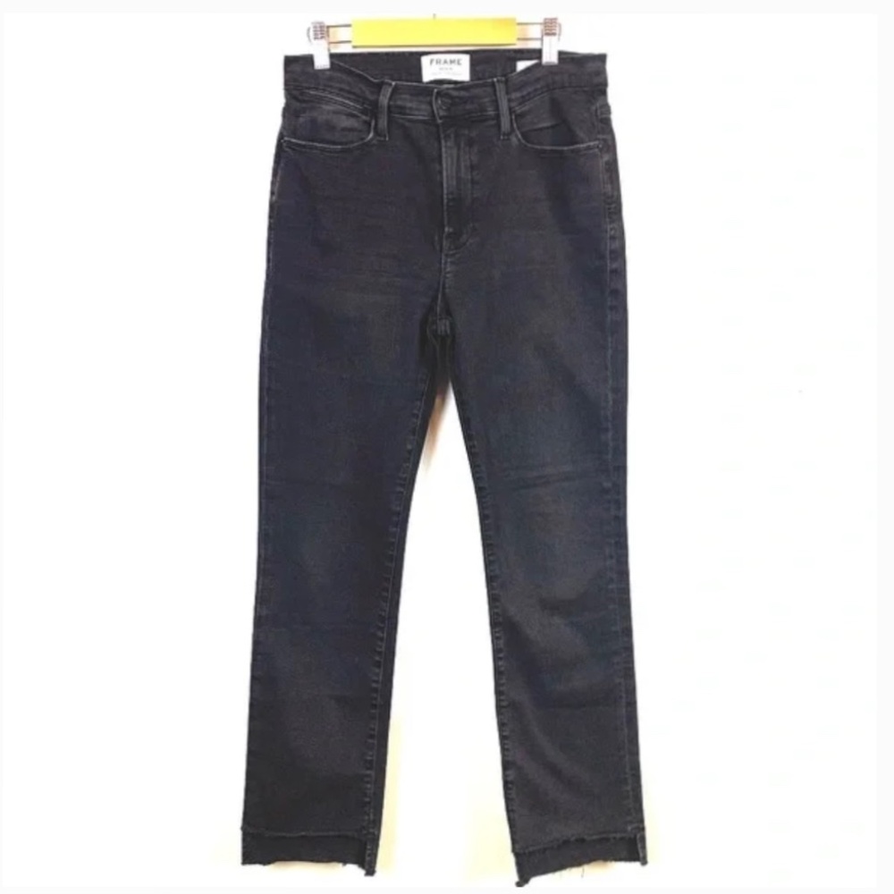 Frame Denim  Le High Straight Raw Stagger Jeans in Noise Size 29